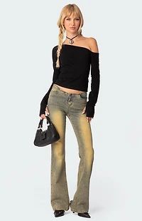 Edikted Swan Asymmetric Long Sleeve Top