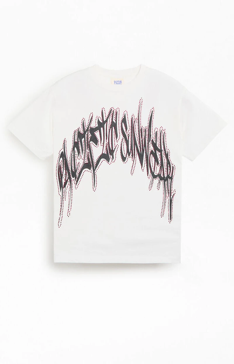 Pacsun White Handstyles Rhinestone T-Shirt