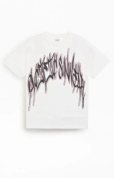 Pacsun White Handstyles Rhinestone T-Shirt