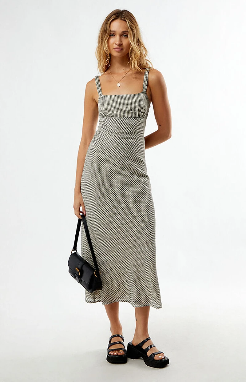 Your Favorite Plaid Bustier Midi Dress
