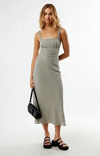 Your Favorite Plaid Bustier Midi Dress