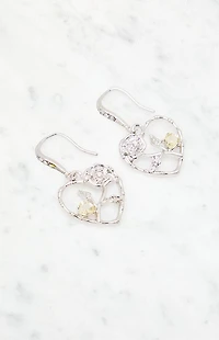 LA Hearts Heart Flower Drop Earrings