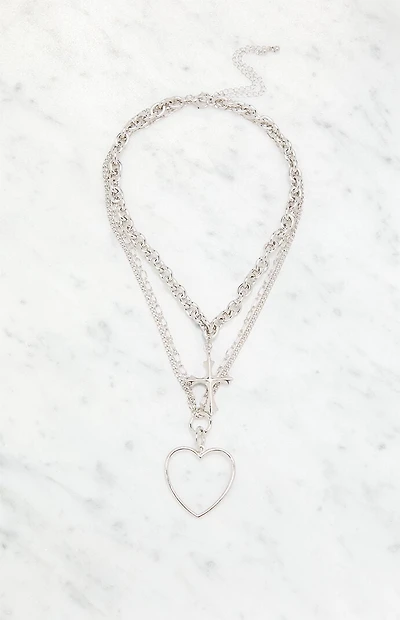 LA Hearts Chunky Cross Layered Necklace