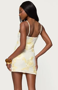 Edikted Caya Embroidered Floral Mini Dress