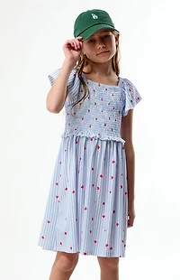 Pacsun Kids Striped Heart Short Sleeve Dress