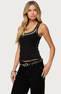 Edikted Studded Built in Bra Tank Top