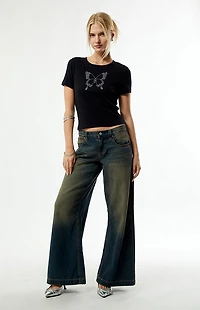 Third Charm Rhinestone Butterfly Skimmer T-Shirt