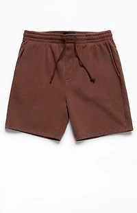 Pacsun Brown Fleece Volley Sweat Shorts