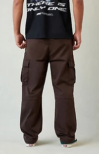 Pacsun Stretch Brody Brown Cotton Cargo Baggy Pants