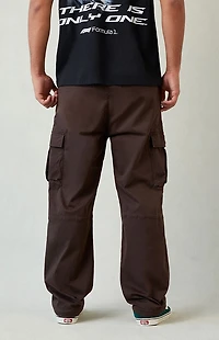 Pacsun Stretch Brody Brown Cotton Cargo Baggy Pants