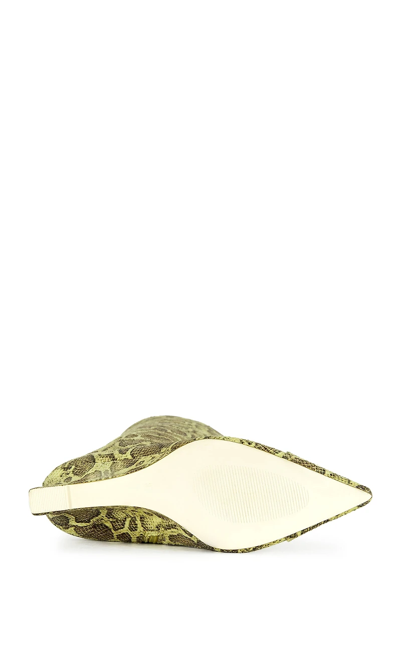 AZALEA WANG Women's Kenya Yellow Snake Wedge Boots
