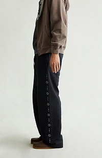 Pacsun Black Studded Fleece Extreme Baggy Sweatpants