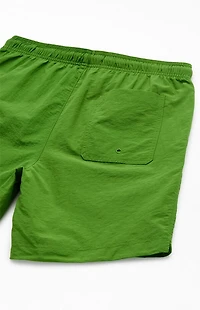 Pacsun Green Solid Collegiate 6.5" Swim Trunks