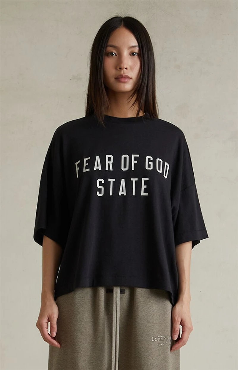 Fear of God ESSENTIALS Women's Jet Black Boxy T-Shirt