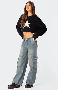Edikted Mega Star Cropped Sweater