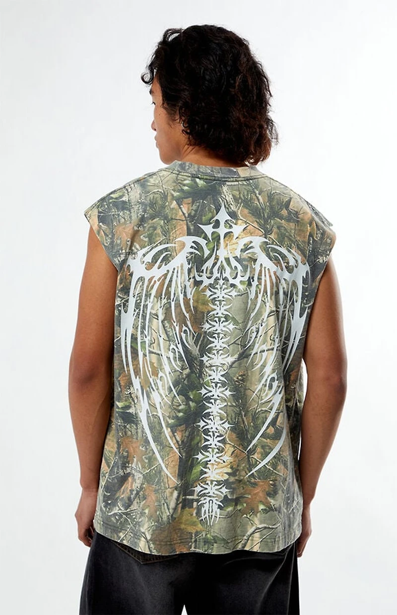 Pacsun Cyber Wings Camo Cutoff T-Shirt