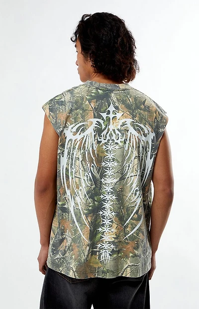 Pacsun Cyber Wings Camo Cutoff T-Shirt