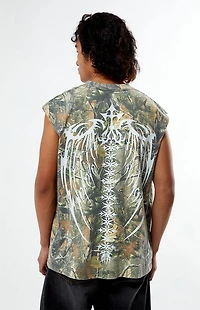 Pacsun Cyber Wings Camo Cutoff T-Shirt