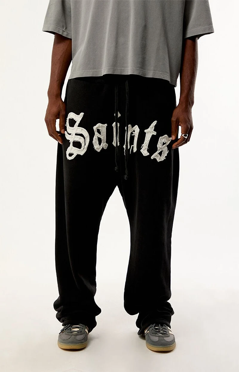 Pacsun Saints Applique Baggy Fleece Sweatpants