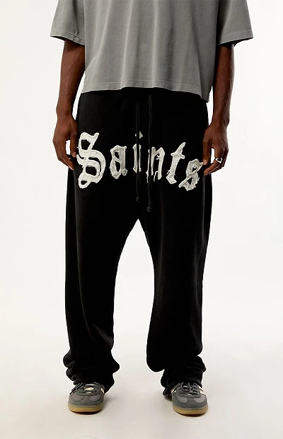 Pacsun Saints Applique Baggy Fleece Sweatpants