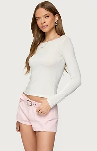 Edikted Semi Sheer Long Sleeve Top