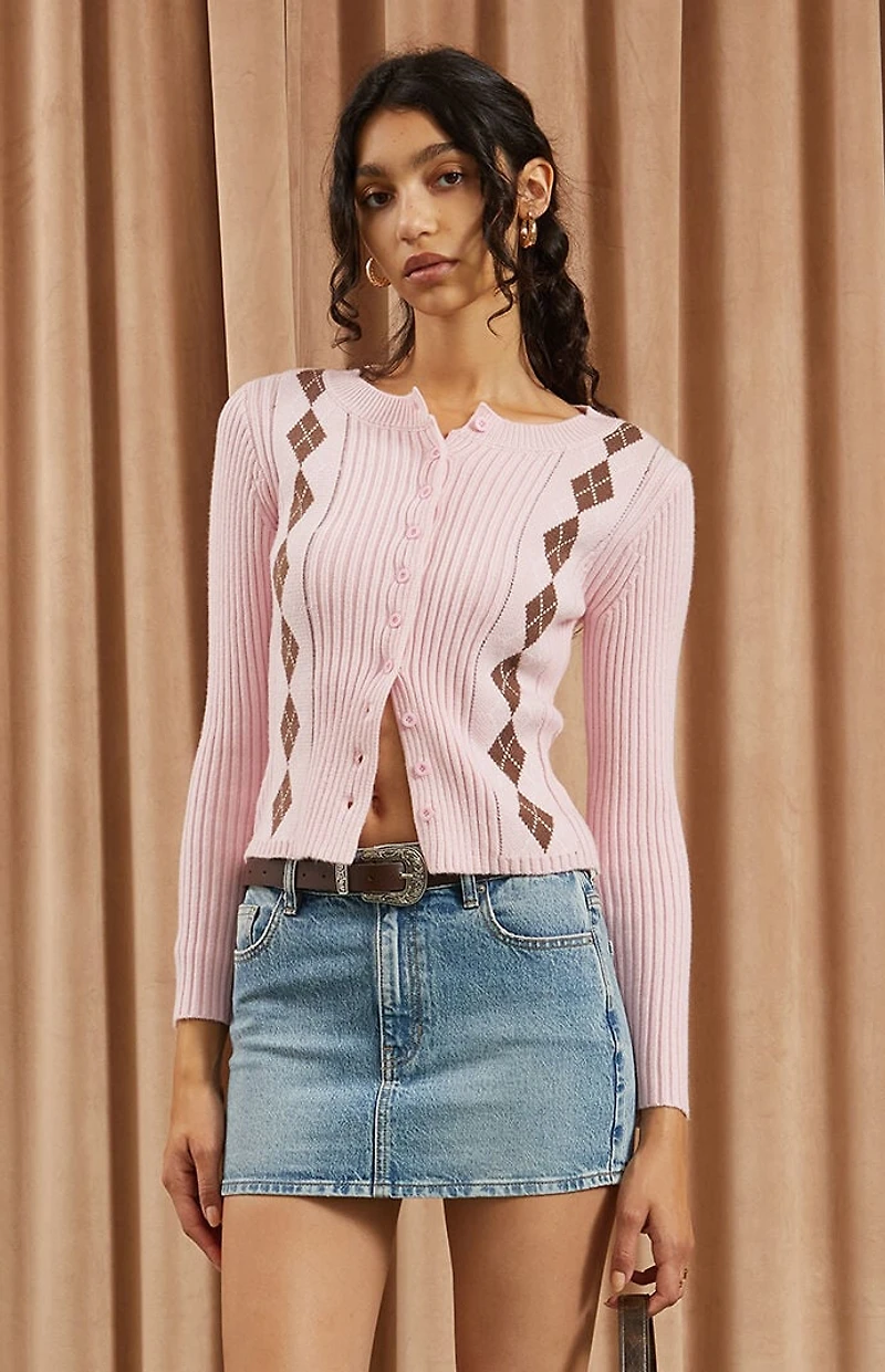 Beverly and Beck Argyle Knit Cardigan