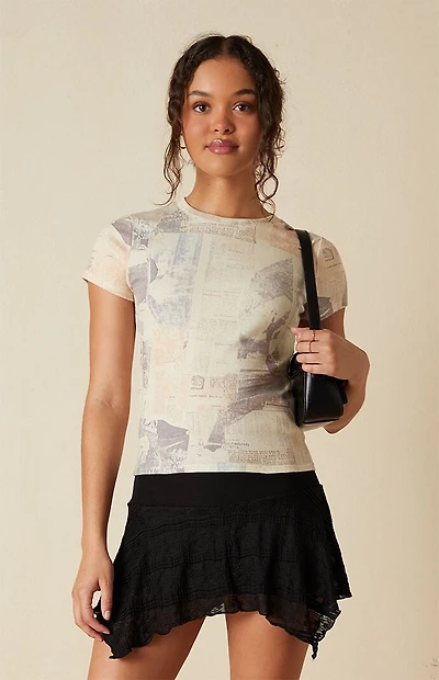 Your Favorite Newspaper Print Skimmer T-Shirt