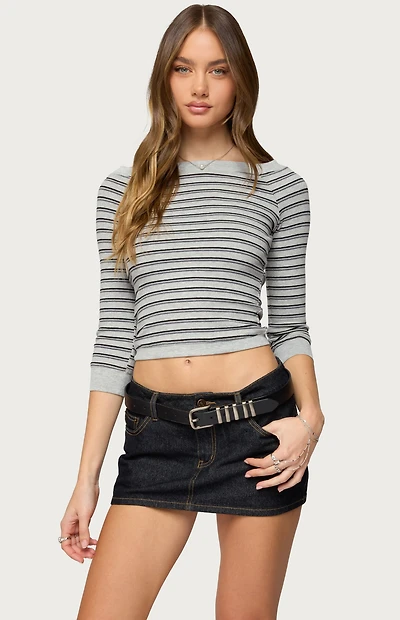 Edikted Imelde Striped Boat Neck Top