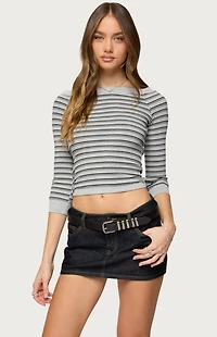 Edikted Imelde Striped Boat Neck Top