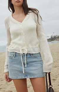 John Galt Light Indigo Malia Denim Mini Skirt