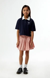 Pacsun Kids Bow Embroidered Cropped Polo Shirt