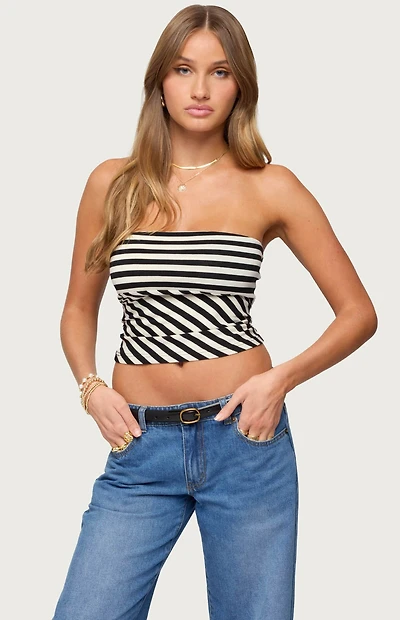 Edikted Betsana Striped Tube Top
