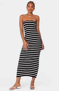 Edikted Knit Back Slitted Maxi Dress