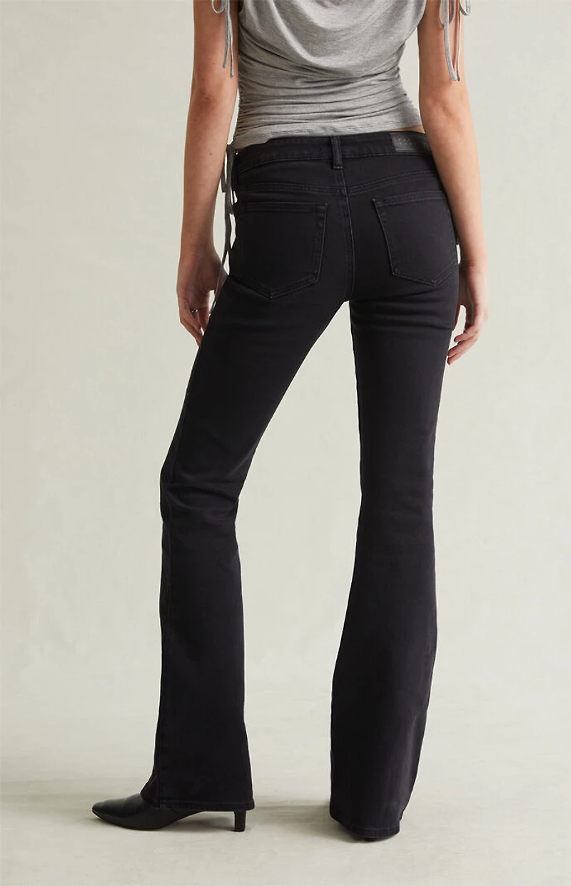 Pacsun Jade Low Rise Bootcut Jeans Stretch Rhinestone Star Black