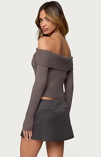 Edikted Lauren Knit Fold Over Top