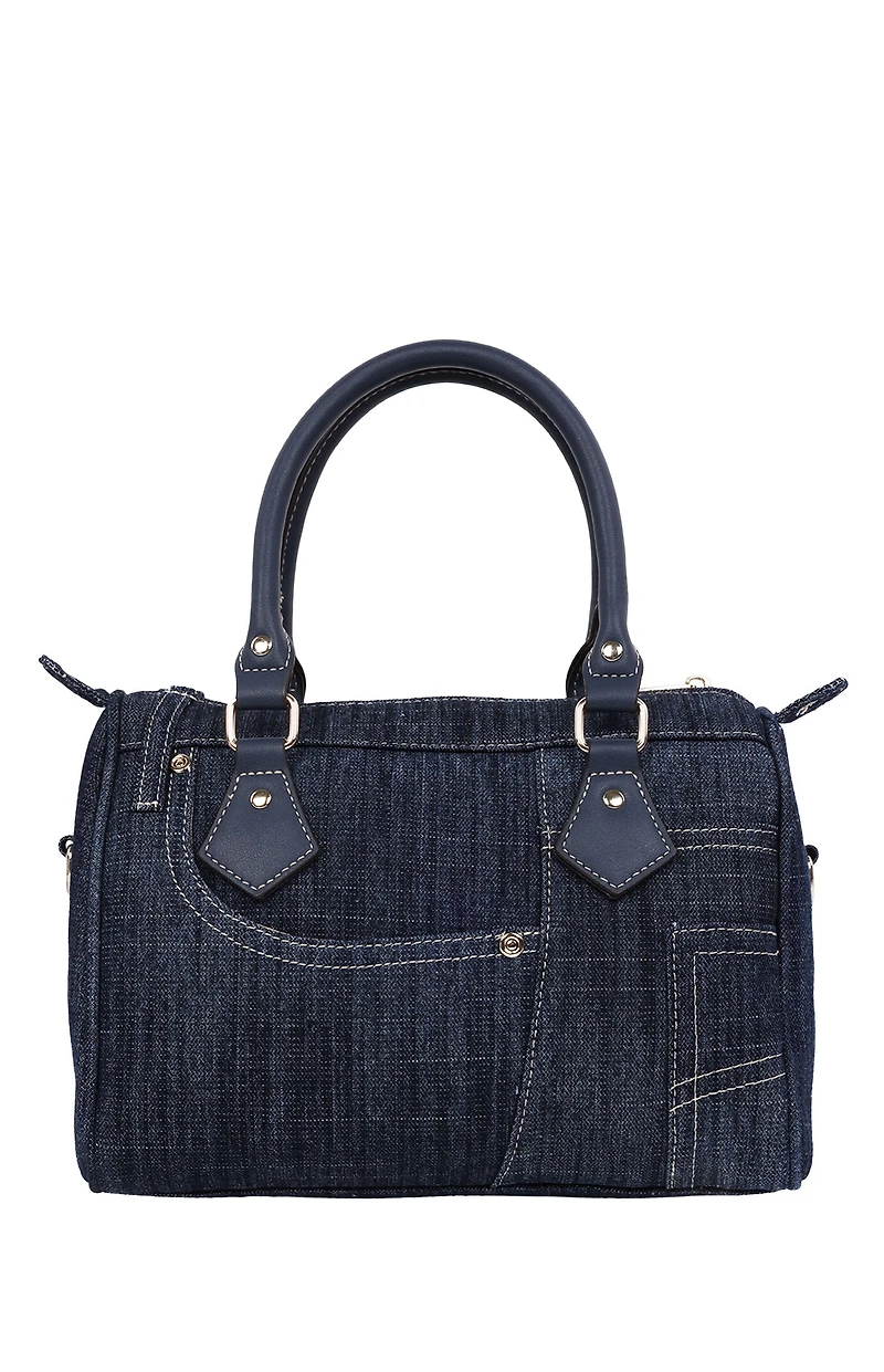True Religion Dark Denim Heritage Satchel Bag