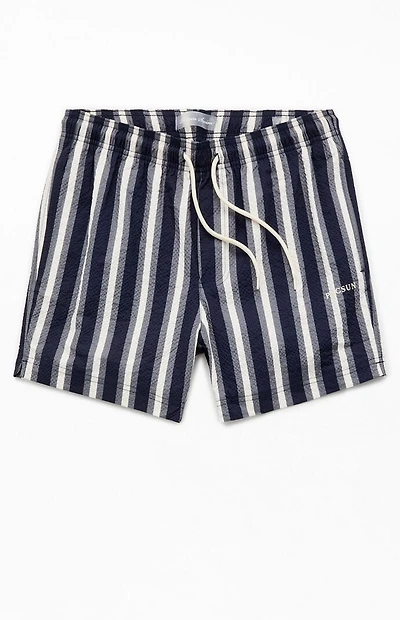 Pacsun Boardwalk Striped Seersucker 4.5'' Swim Trunks