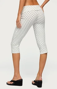 Edikted Eloisa Polka Dot Foldover Capri Pants