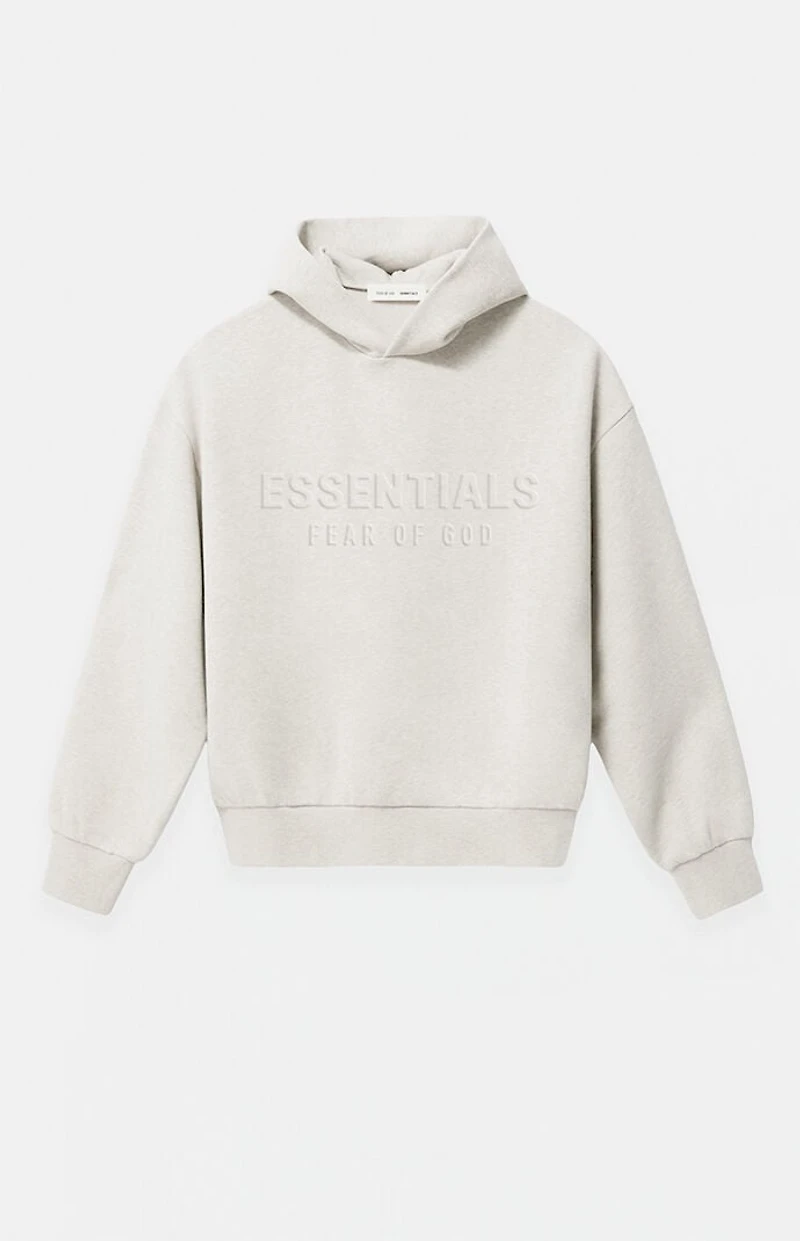 Fear of God ESSENTIALS Heather Oatmeal Embossed Classic Hoodie