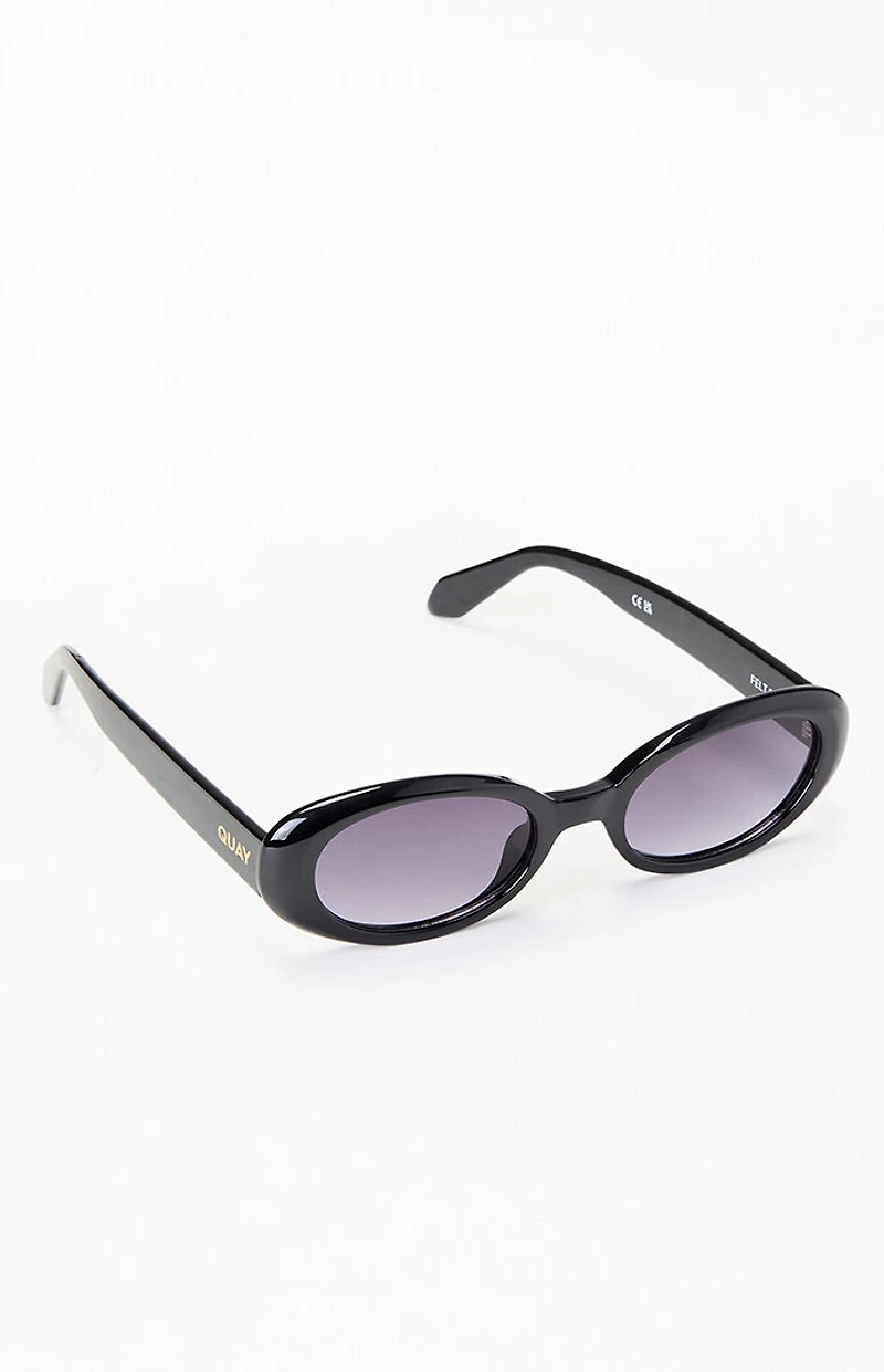 Quay Felt Cute Oval Sunglasses