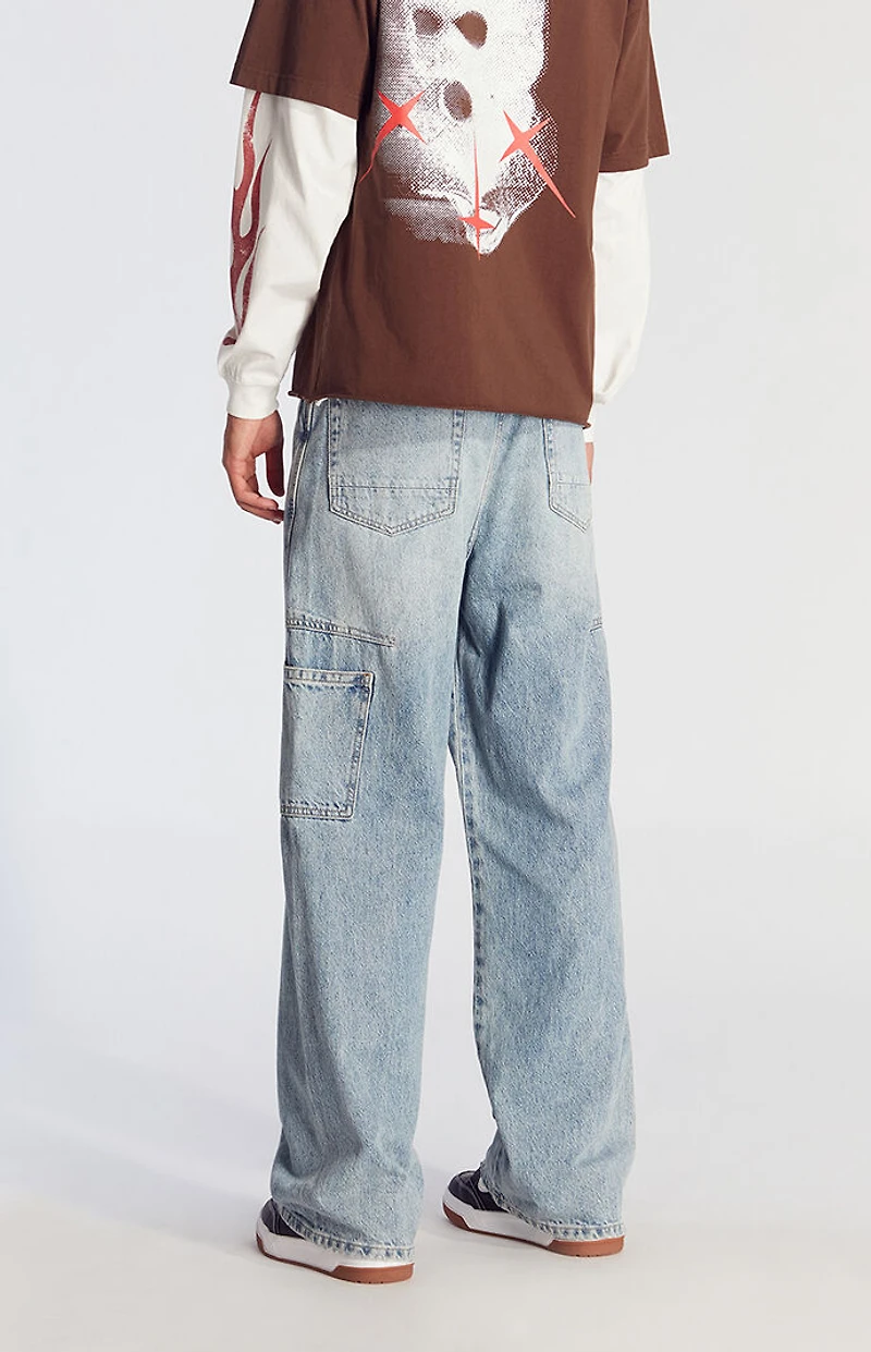 Pacsun Blake Extreme Baggy Jeans Carpenter Light Indigo