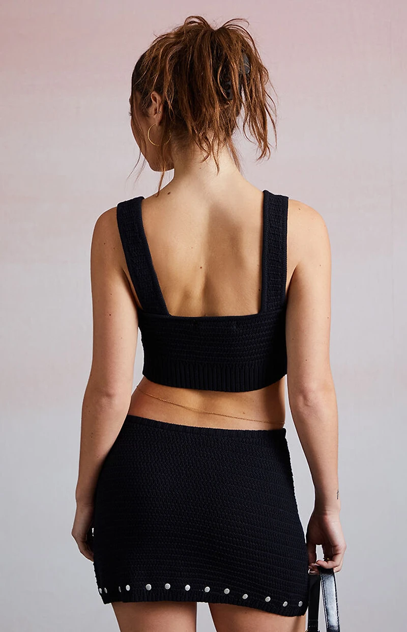 Third Charm Leila Studded Micro Knit Mini Skirt