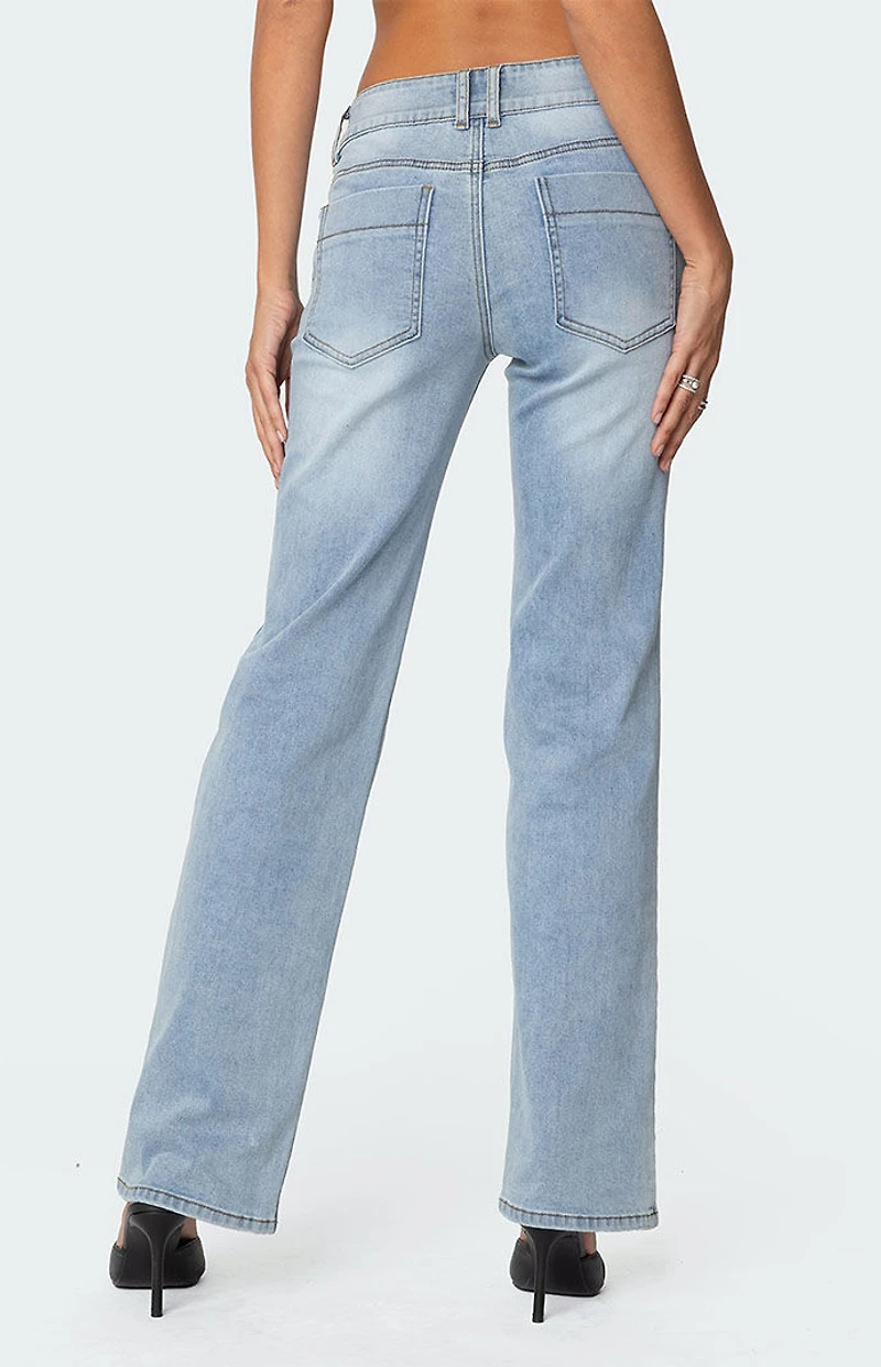 Edikted Avril Bootcut Low Rise Jeans