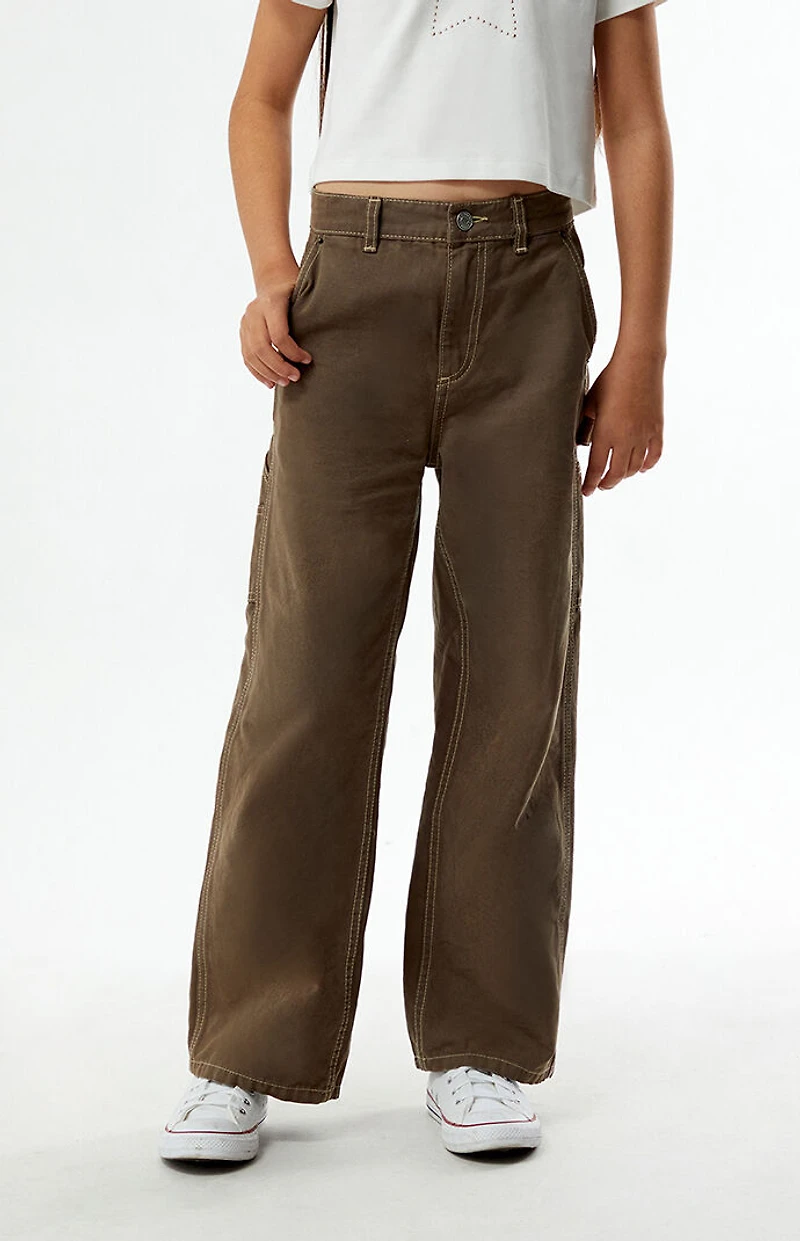 Pacsun Kids Baggy Pants Carpenter Brown