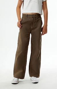 Pacsun Kids Baggy Pants Carpenter Brown