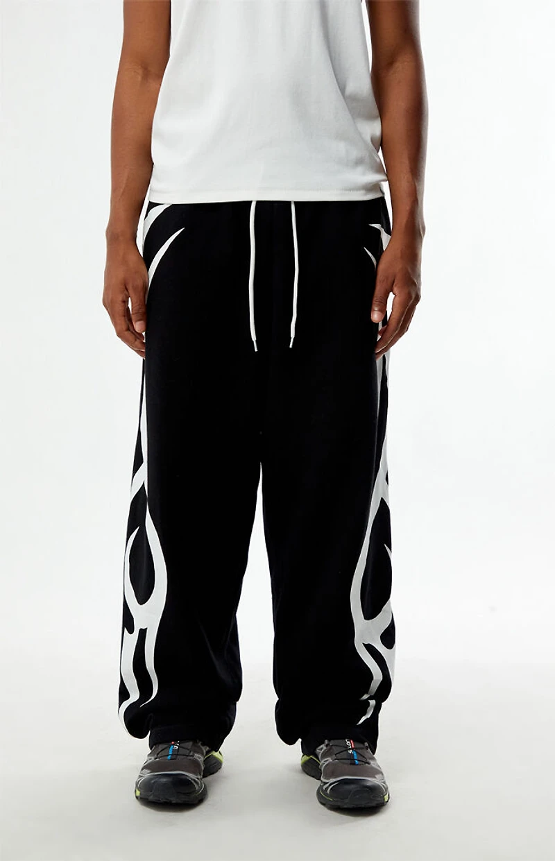 Pacsun Black Tribal Fleece Baggy Sweatpants