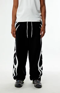 Pacsun Black Tribal Fleece Baggy Sweatpants