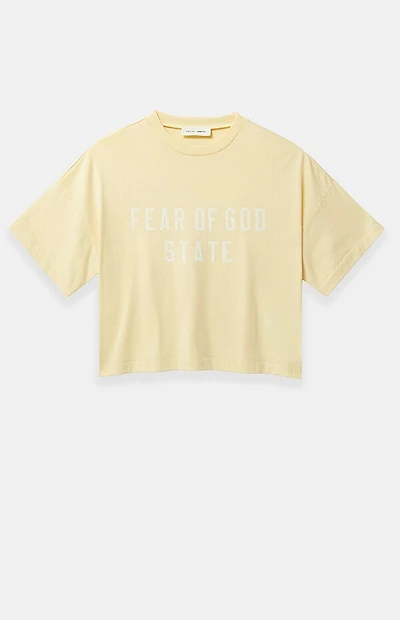 Fear of God ESSENTIALS Women's Garden Yellow Boxy T-Shirt