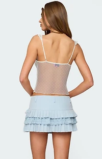 Edikted Dotted Sheer Mesh Top