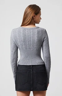 Beverly and Beck Kaila Cable Knit Sweater